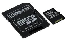 256GB Kingston microSDXC CL10 UHS-I 80R + SD adapter