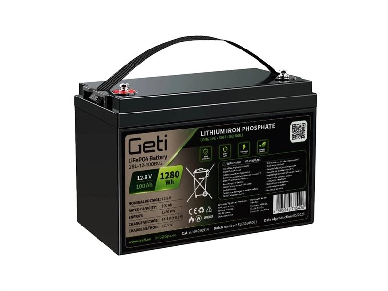Baterie LiFePO4 12,8V 100Ah GETI GBL-12-100BV2 Bluetooth Baterie LiFePO4 12,8V 100Ah GETI GBL-12-100BV2 Bluetooth