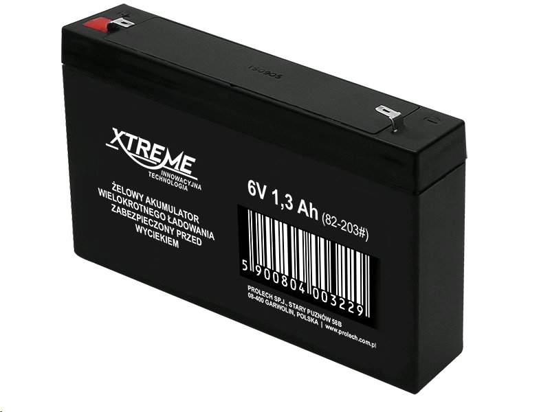 Baterie olověná 6V / 1,3Ah XTREME bezúdržbový gelový akumulátor