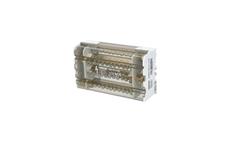 Blok distribuční BED-411/125B, 4pól. (4x11), Cu, 125A, 690V AC/ DC, šedý, na DIN/ panel