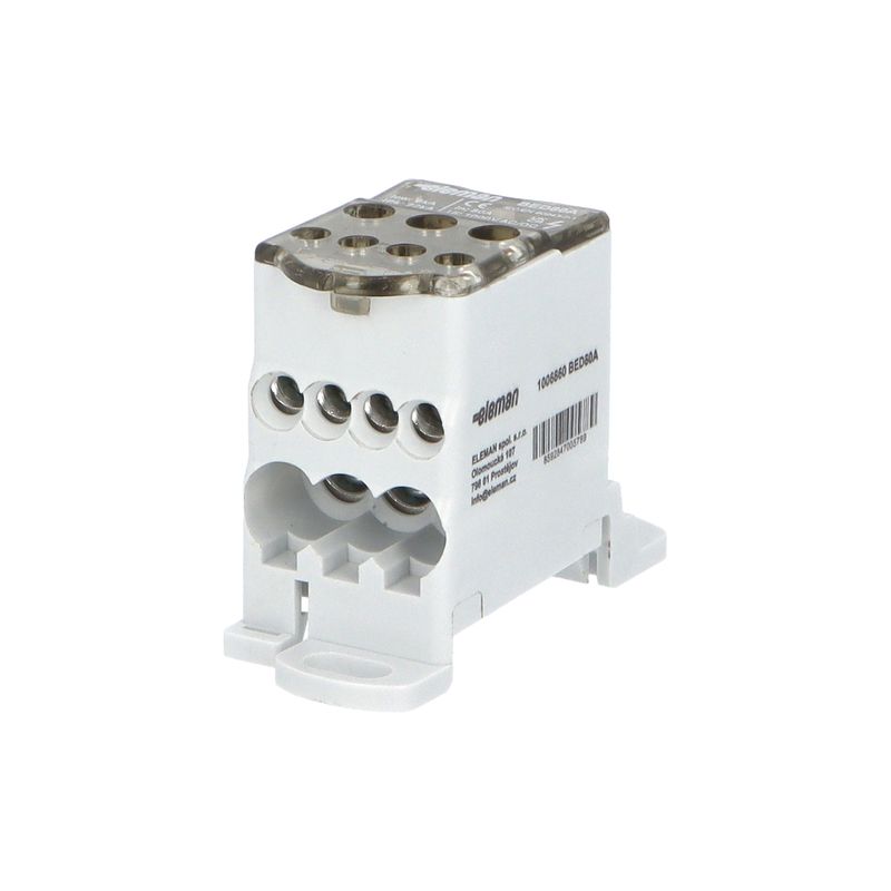 Blok pro rozdělení fází BED80A, 1pól., Al/Cu, 80A, 1000V AC/ DC, šedý, na DIN/ panel Blok pro rozdělení fází BED80A, 1pól., Al/Cu, 80A, 1000V AC/ DC, šedý, na DIN/ panel