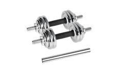 Činky chromované nastavitelné 15kg, REBEL ACTIVE RBA-2326-15