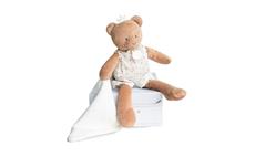 Doudou Dárková sada - plyšová hračka medvídek s dečkou 28 cm 