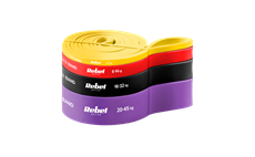 Guma posilovací REBEL ACTIVE RBA-3000-S4 Latexová sada cvičebních pásů - Power Band PLs-2, 4-45 kg, 4 pásy