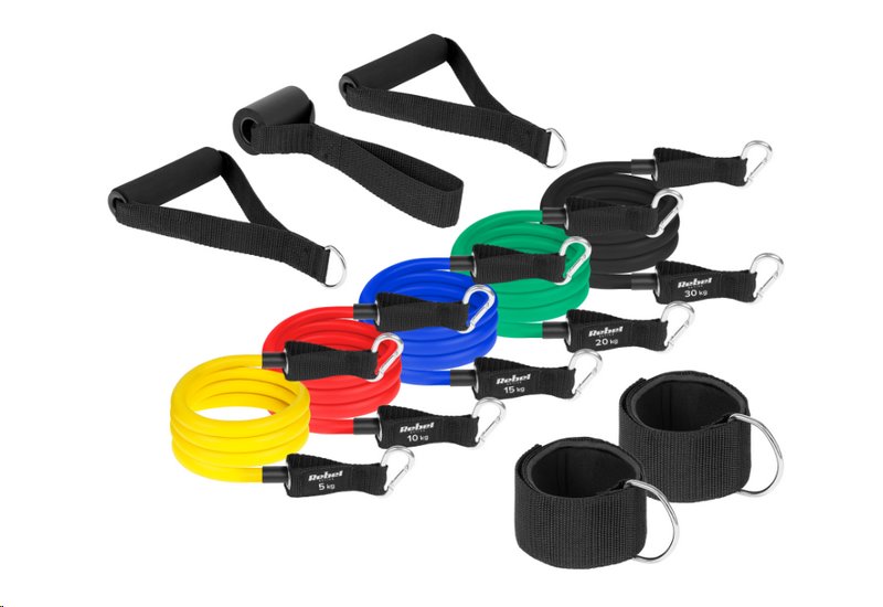 Guma posilovací REBEL ACTIVE RBA-3006 TPE Sada posilovacích gum na cvičení - Power Tube Set, 5-30 kg, 5 gum, Guma posilovací REBEL ACTIVE RBA-3006 TPE Sada posilovacích gum na cvičení - Power Tube Set, 5-30 kg, 5 gum,