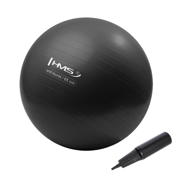 Gymnastický míč HMS YB02N 65 cm černý Gymnastický míč HMS YB02N 65 cm černý