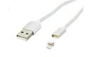 Kabel BLOW 66-107 USB-A 2.0 zástrčka – Apple Lighting, 1 m, magnetický/nylon, bílý