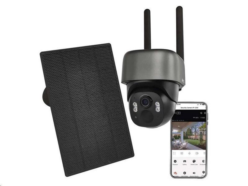 Kamera EMOS IP-1200G WASP /H4167/ GoSmart venkovní bateriová kamera s WiFi a solárním panelem Kamera EMOS IP-1200G WASP /H4167/ GoSmart venkovní bateriová kamera s WiFi a solárním panelem