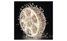 LED nano řetěz na cívce, měděný, 19,2 m, venkovní i vnitřní, teplá bílá, časovač