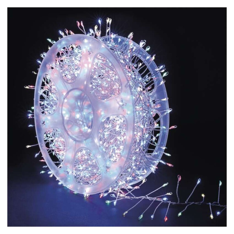 LED nano řetěz na cívce, stříbrný, 9,6 m, venkovní i vnitřní, multicolor, časovač LED nano řetěz na cívce, stříbrný, 9,6 m, venkovní i vnitřní, multicolor, časovač