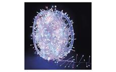 LED nano řetěz na cívce, stříbrný, 9,6 m, venkovní i vnitřní, multicolor, časovač