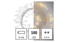 LED vánoční nano řetěz – ježek, 2,4 m, 3x AA, vnitřní, teplá bílá, časovač