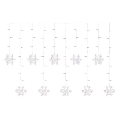 LED vánoční závěs – vločky, 135x50 cm, vnitřní, studená bílá LED vánoční závěs – vločky, 135x50 cm, vnitřní, studená bílá