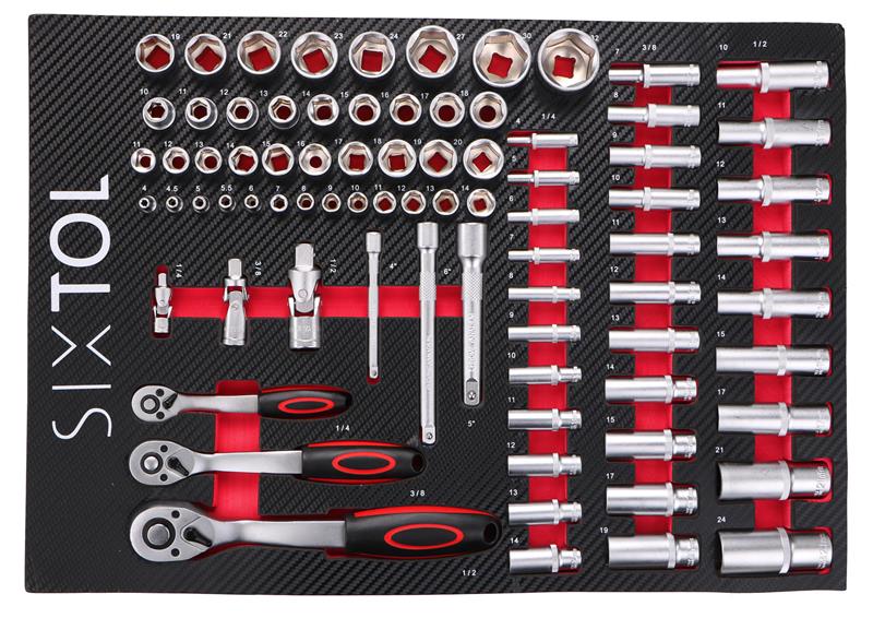 Modul s nářadím do dílenského vozíku MECHANIC TOOL TRAY 1, 80ks SIXTOL Modul s nářadím do dílenského vozíku MECHANIC TOOL TRAY 1, 80ks SIXTOL