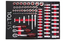 Modul s nářadím do dílenského vozíku MECHANIC TOOL TRAY 1, 80ks SIXTOL