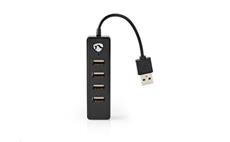 NEDIS UHUBU2420BK USB hub | 4portový | USB 2.0 | černý
