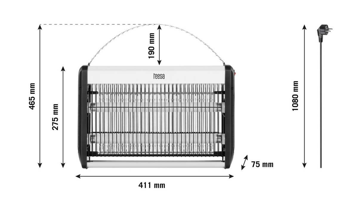 Lapač hmyzu TEESA TSA0210 2 x 10W