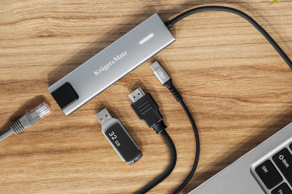 Adaptér USB-C - HDMI - RJ45