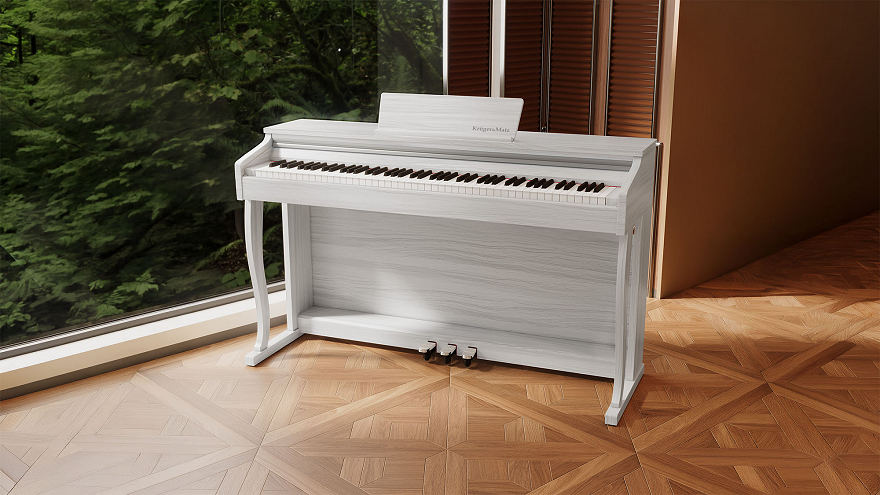 Digitální piano bílé, 256 hlasů, kladívková mechanika, midi, bluetooth