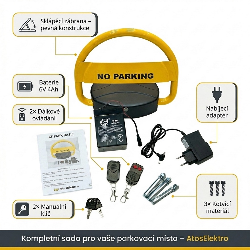 AT PARK BASIC parkovací zábrana - automatická s napájením z baterie