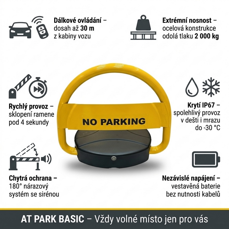 AT PARK BASIC parkovací zábrana - automatická s napájením z baterie