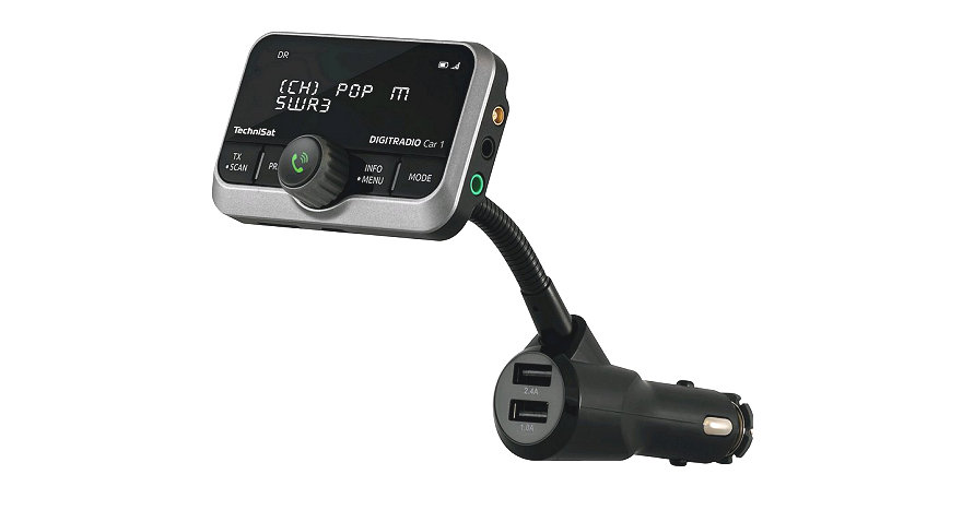 DAB+ digitální rádio do auta na 12V Bluetooth