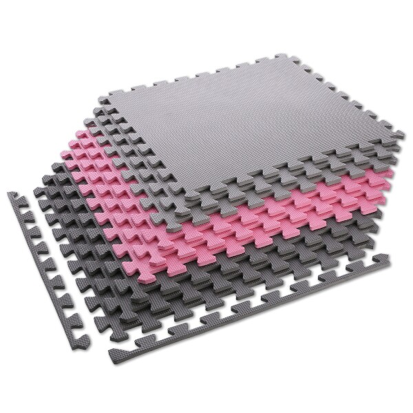 Ochranná puzzle podložka ONE Fitness MP10 růžovo-šedá Ochranná puzzle podložka ONE Fitness MP10 růžovo-šedá