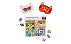Petit Collage Puzzle knihovna 100 ks s 3D brýlemi 
