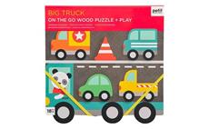 Petit Collage Robustní dřevěné puzzle Big Truck 