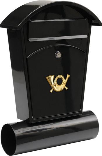 Poštovní schránka se stříškou oblou + zásobník na noviny 480x280x80mm černá Poštovní schránka se stříškou oblou + zásobník na noviny 480x280x80mm černá