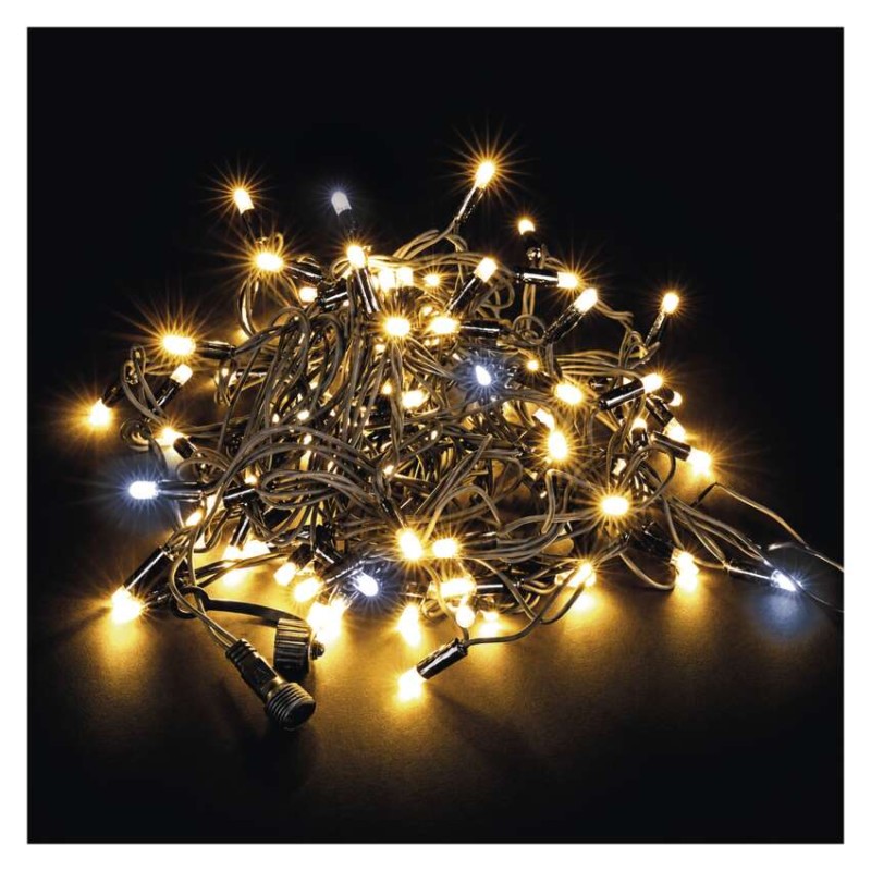 Premium LED spojovací řetěz blikající černý, 10 m, venkovní, teplá/studená bílá Premium LED spojovací řetěz blikající černý, 10 m, venkovní, teplá/studená bílá