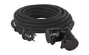 Prodlužovací kabel EMOS P0601 spojka 10m / 2 zásuvky / černý / guma / 230 V / 1,5 mm2