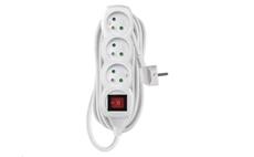 Prodlužovací kabel EMOS P1315 / 5 m / 3 zásuvky / s vypínačem / bílý / PVC / 1 mm2