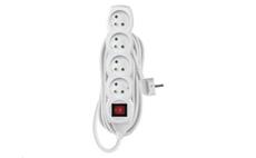 Prodlužovací kabel EMOS P1417 / 7 m / 4 zásuvky / s vypínačem / bílý / PVC / 1 mm2