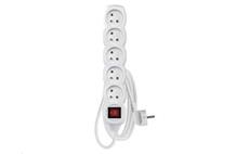 Prodlužovací kabel EMOS P1512 / 2 m / 5 zásuvek / s vypínačem / bílý / PVC / 1 mm2