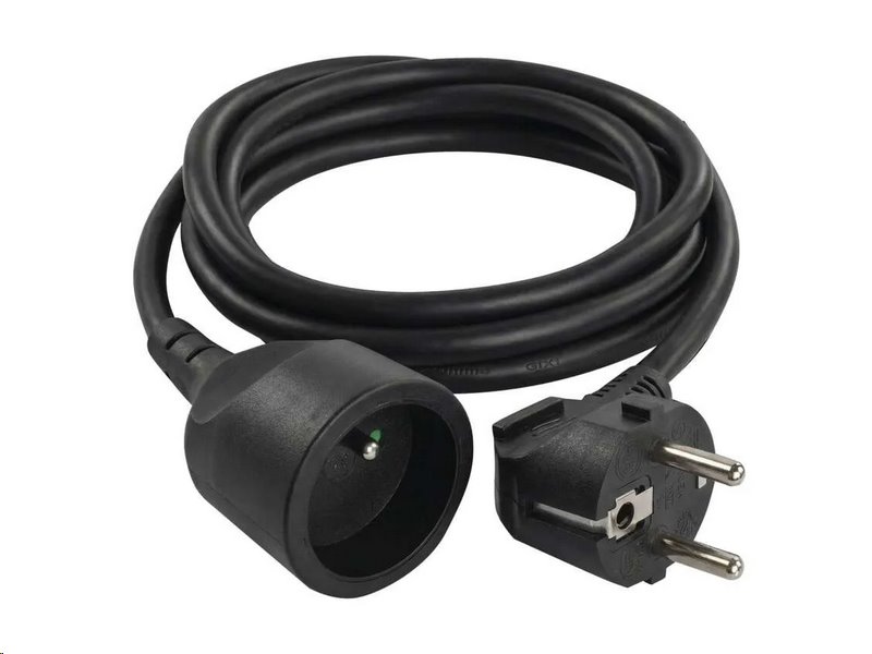 Prodlužovací kabel EMOS PC0111 / 1,5 m / 1 zásuvka / černý / PVC / 1 mm2 Prodlužovací kabel EMOS PC0111 / 1,5 m / 1 zásuvka / černý / PVC / 1 mm2