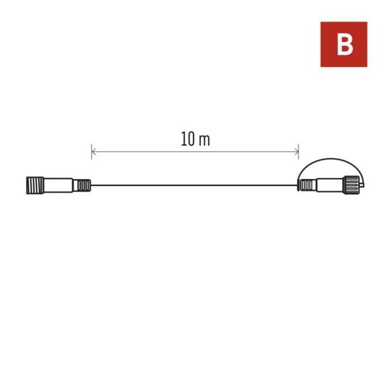 Prodlužovací kabel pro spojovací řetězy Premium bílý, 10 m, venkovní i vnitřní Prodlužovací kabel pro spojovací řetězy Premium bílý, 10 m, venkovní i vnitřní