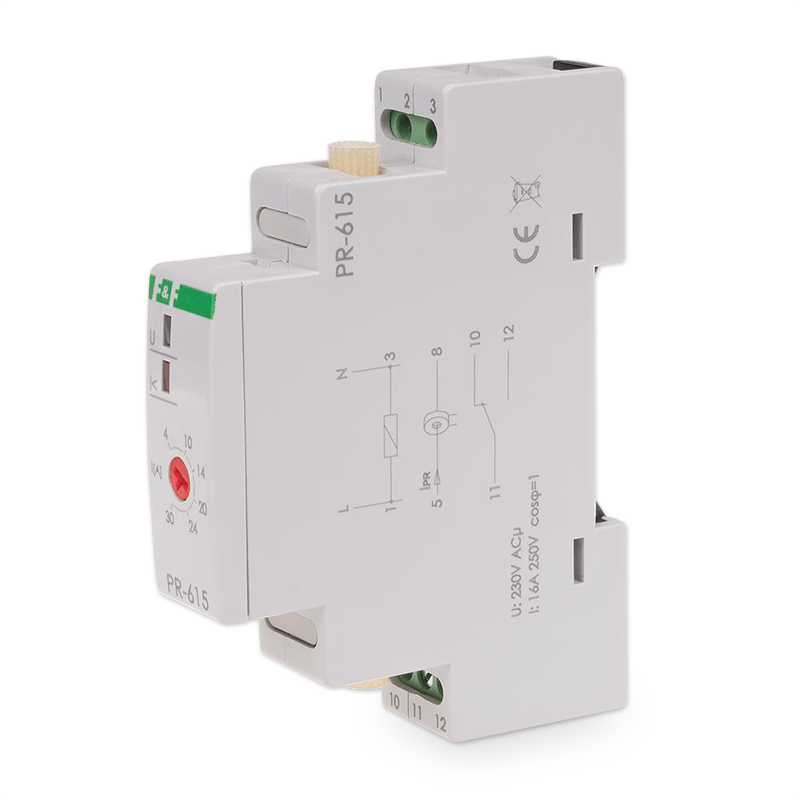 Relé prioritní proudové F&F PR-615 1xNO+1xNC, 230V, 16A, na DIN lištu Relé prioritní proudové F&F PR-615 1xNO+1xNC, 230V, 16A, na DIN lištu