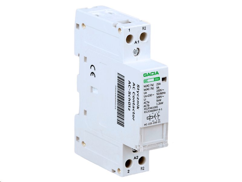 Stykač GACIA HC-225 2P/25A, 1NO1NC, 230V, na DIN lištu Stykač GACIA HC-225 2P/25A, 1NO1NC, 230V, na DIN lištu
