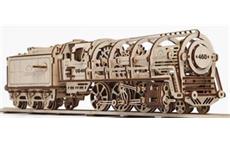 Ugears 3D dřevěné mechanické puzzle Parní lokomotiva 4-6-0 s tendrem 