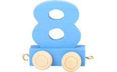 Vagónek dřevěné vláčkodráhy - barevné číslice - číslo 8 