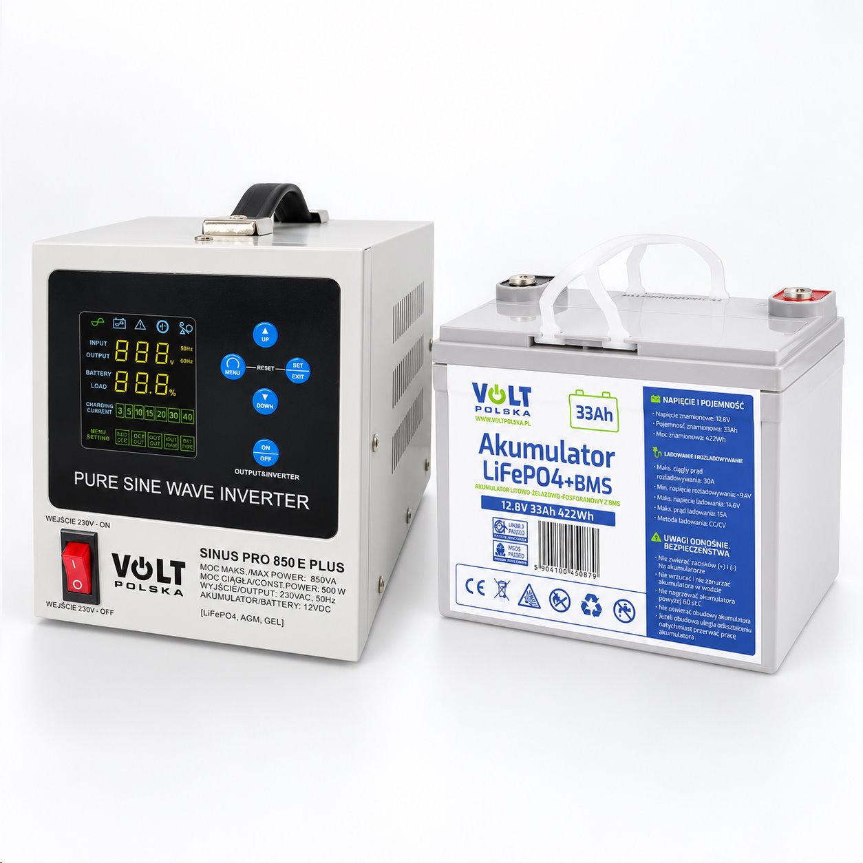 Záložní zdroj VOLT 500W + LiFePO4 baterie 33Ah (12V/230V) Záložní zdroj VOLT 500W + LiFePO4 baterie 33Ah (12V/230V)